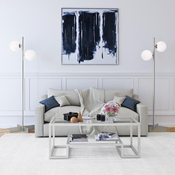 Twee 70-1/2 in. Nickel Floor Lamp