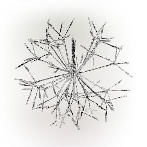 Alpine Corporation 16 in. Tall Holiday 3D Snowflake Multicolor Hanging Ornament with LED Lights