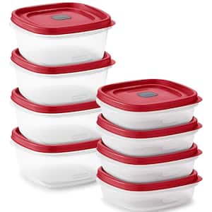 16Pc Food Storage Containers with Lids, Steam Vents, Microwave and Dishwasher Safe in Red