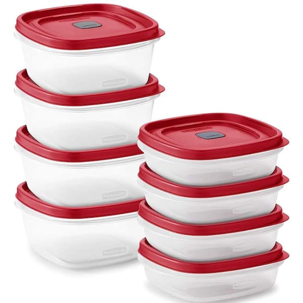 16-Pieces Food Storage Containers with Lids, Steam Vents, Microwave and Dishwasher Safe in Red