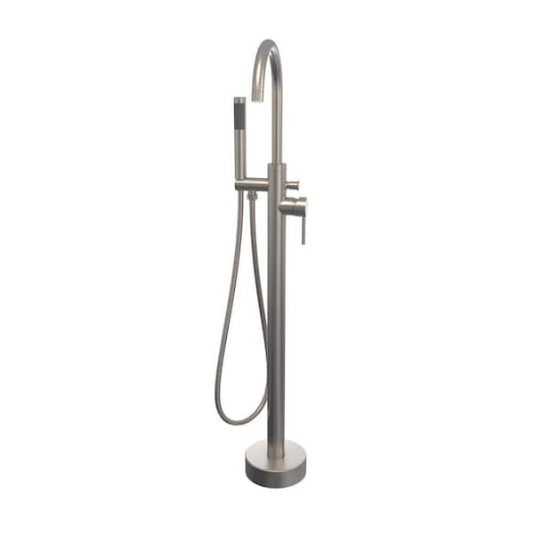 MAAX Linosa Single-Handle Freestanding Tub Faucet with Hand Shower in Brushed Nickel