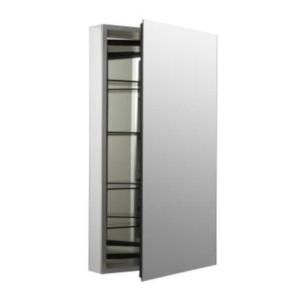 KOHLER Catalan 20 in. W x 36 in. H Recessed or Surface Mount Medicine Cabinet in Satin Anodized Aluminum