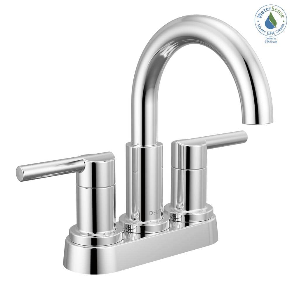 Nicoli Polished Chrome Double Handle Centerset Bathroom Faucet
