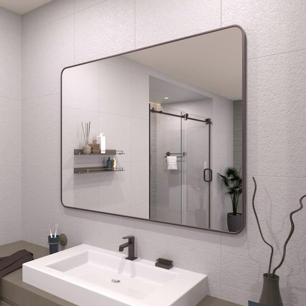 48 in. W x 36 in. H Rectangular Framed Wall Bathroom Vanity Mirror in Oil Rubbed Bronze