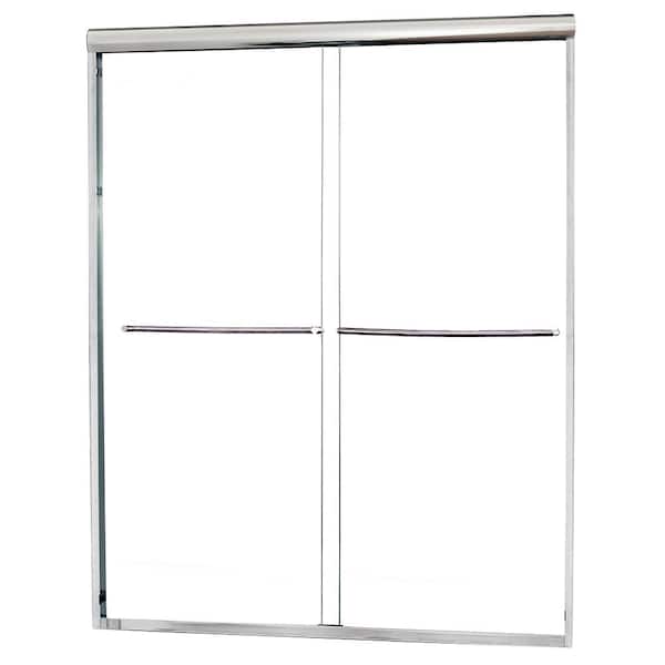 CRAFT + MAIN Cove 40 in. to 44 in. x 72 in. Semi-Framed Sliding Bypass Shower Door in Silver with 1/4 in. Clear Glass