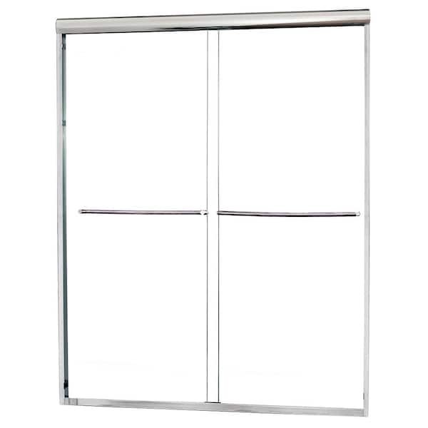CRAFT + MAIN Cove 42 in. - 46 in. x 70 in. H Frameless Sliding Shower Door in Silver with 1/4 in. Clear Glass