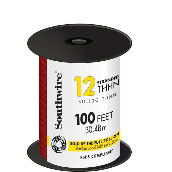 Southwire 100 ft. 12 Red Stranded CU THHN Wire