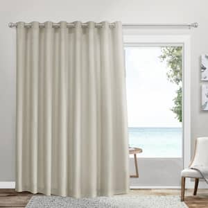 Loha Natural Solid Polyester 108 in. x 84 in. Grommet Top Light Filtering Curtain Panel (single set)