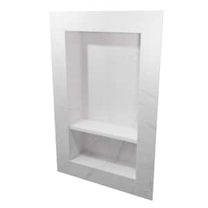 17 in. x 26 in. Recessed Shampoo Caddy in Oyster