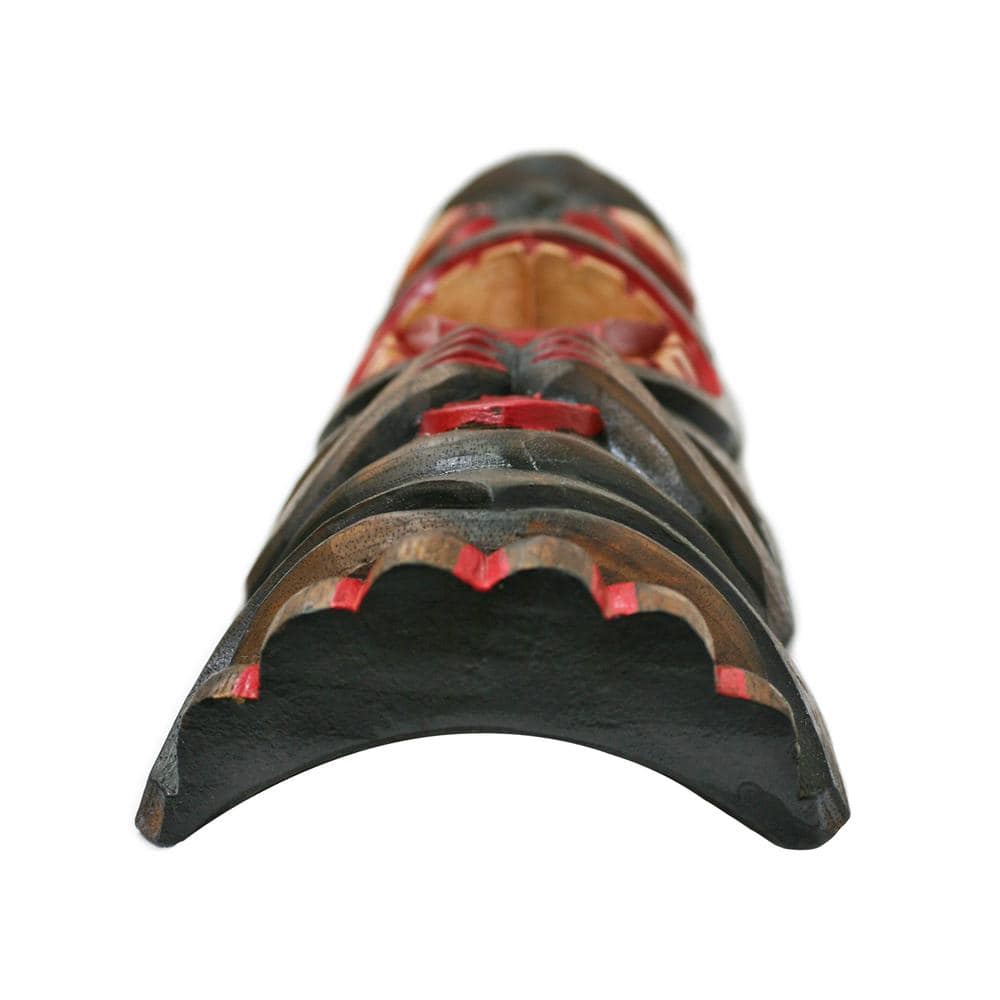 Hand-Carved Albesia Wood 20" Tiki Mask Wall Decor