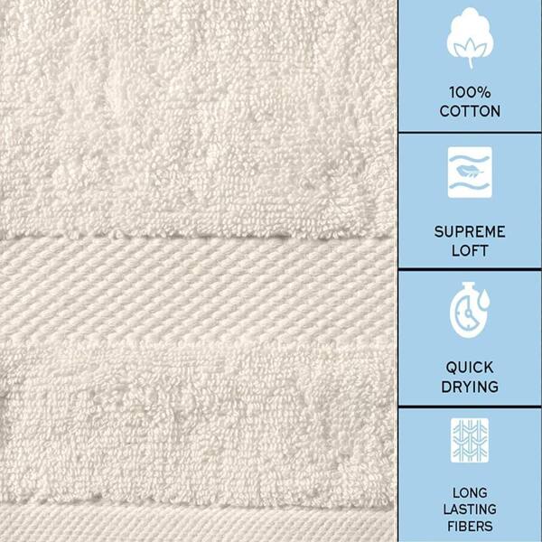 8-Piece Ivory 100% Combed Cotton Towel Set JONWK - The Home