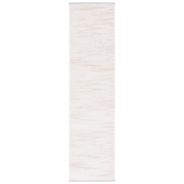 SAFAVIEH Whisper 2 ft. x 8 ft. Ivory/Beige Marble Monochrome Runner Rug