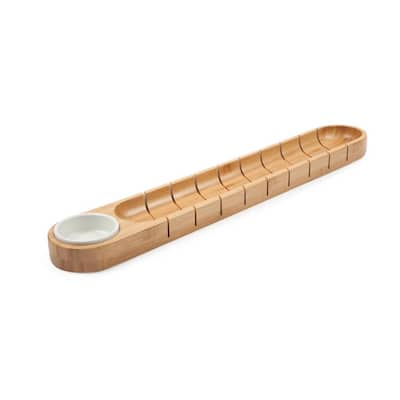 Bamboo French Bread Board with Dipping Bowl
