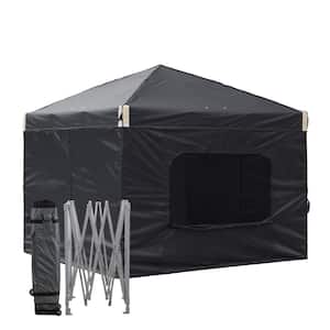 12 ft. x 12 ft. Pop Up Canopy Tent with Removable Sidewall,with Roller Bag-Black