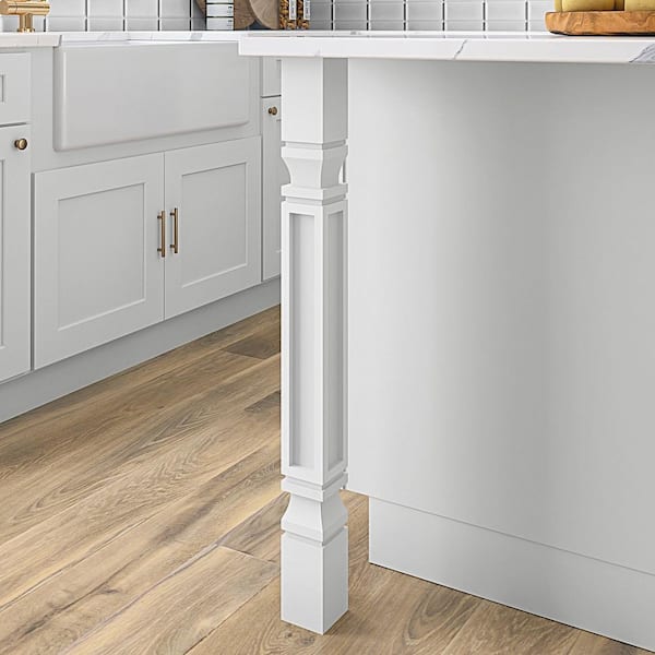 3 in. W x 3 in. D x 34.5 in. H in White Shaker Kitchen Cabinet Outside Corner Molding Post