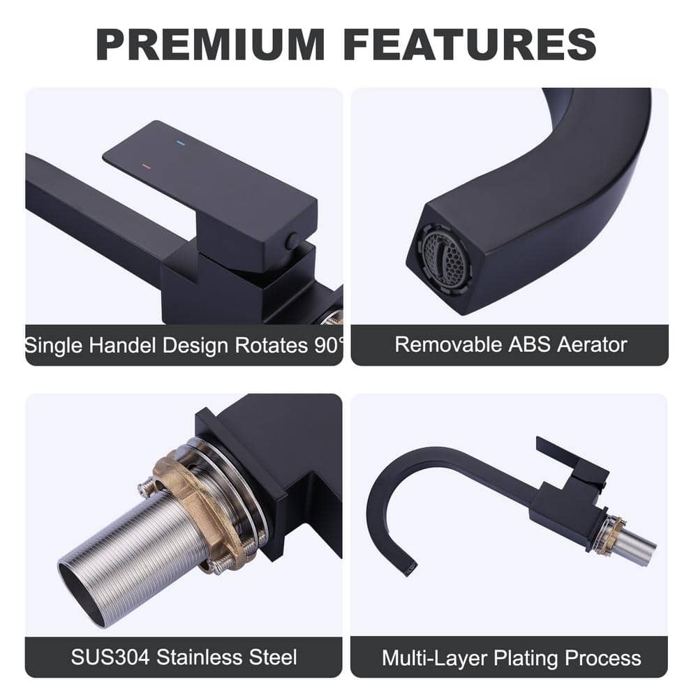 Matte Black Stainless Steel Single Handle Bar Faucet