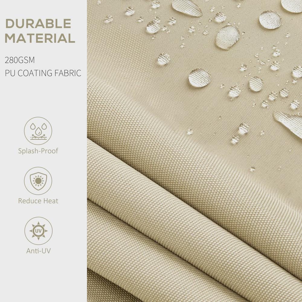 Outsunny Beige 98.5'' Retractable Patio Awning with Manual Crank