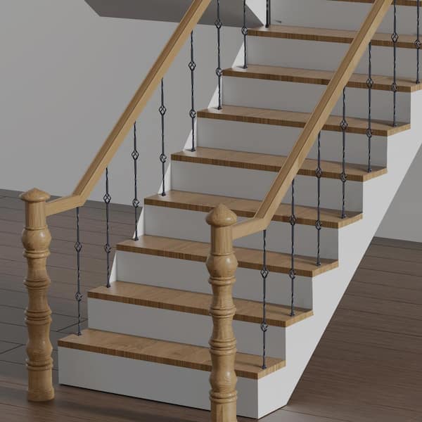 VEVOR 44 in. H x 2.2 in. W Black Staircase Metal Balusters