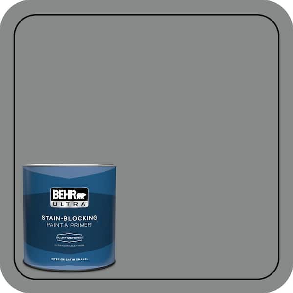 BEHR ULTRA 1 qt. #N460-5 Slate Rock Extra Durable Satin Enamel Interior Paint & Primer