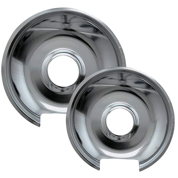 Range Kleen 6 in. Small and 8 in. Large Drip Pan in Chrome (2-Pack)