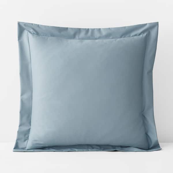The Company Store Company Cotton Wrinkle-Free Blue Shale Sateen Euro Sham