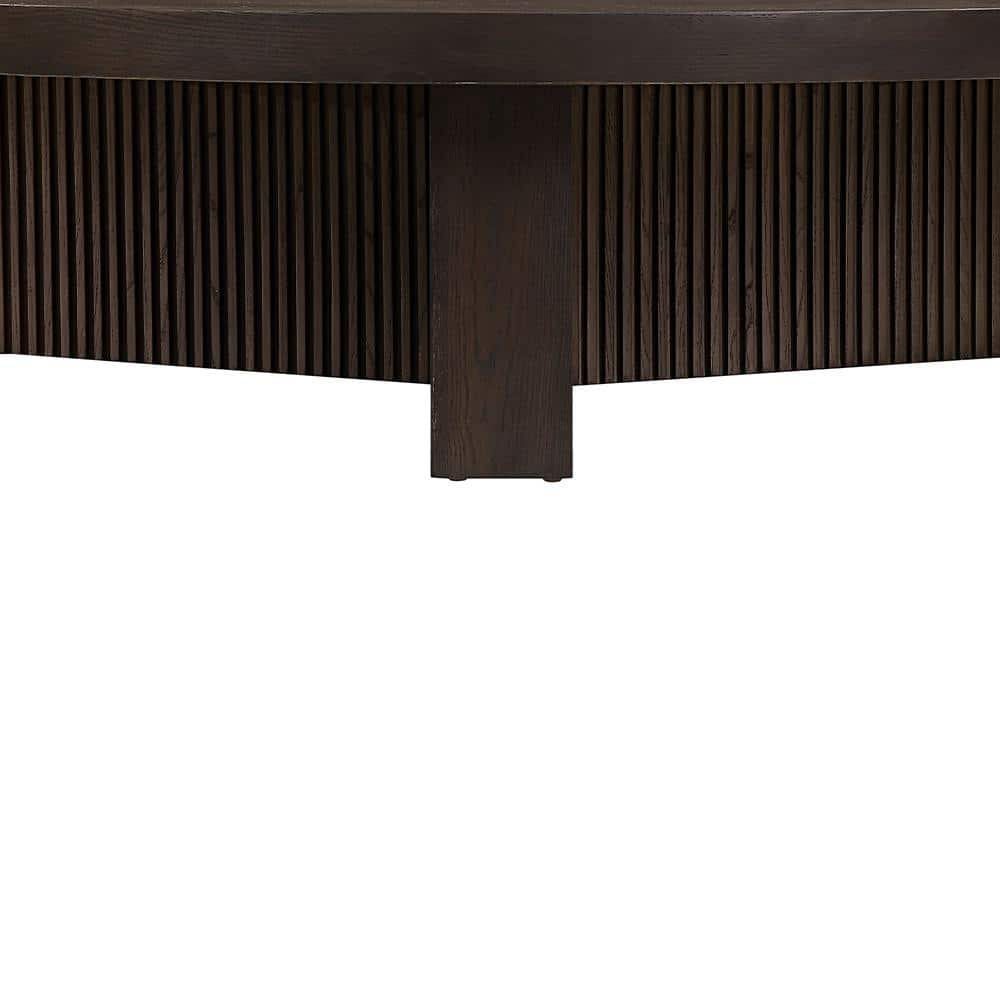Guido 60" Dark Brown Oak Round Coffee Table