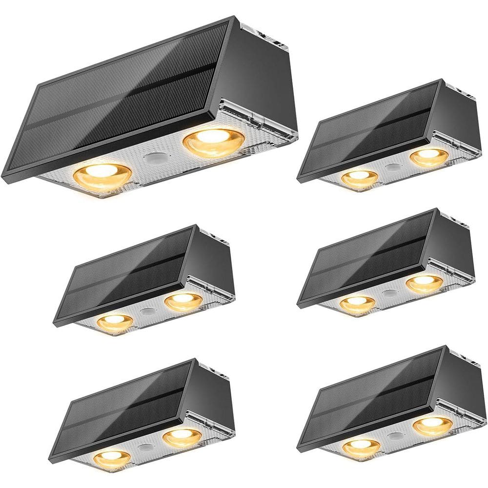 6 Pack Solar Fence Lights, Deck Light, Led Outdoor Lights 3000K/4500K/6000K+ RGB Up & Down Wall Lights Waterproof price history on PriceWatchPro
