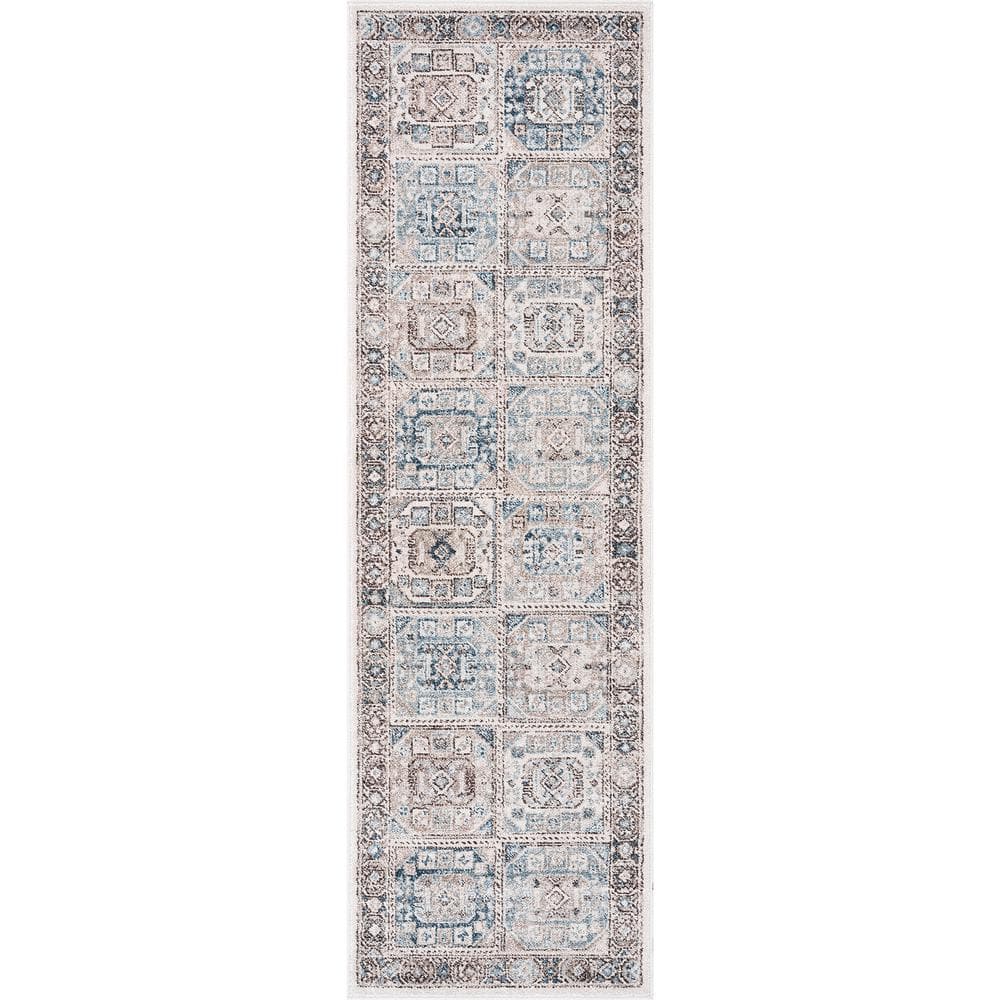 Magic Traditional Blue and Cream 2 ft. x 7 ft. Oriental Indoor Runner Rug price history on PriceWatchPro