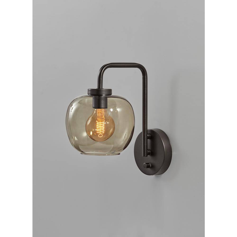 Matte Black Metal Direct Wired Plug-In Wall Sconce