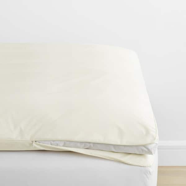 The Company Store Company Cotton Twin Cream Cotton Percale Featherbed Mattress Cover