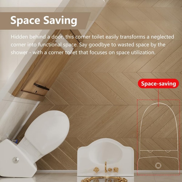 Simple Project 2-Piece Triangle Toilet 0.8-1.28 GPF Double