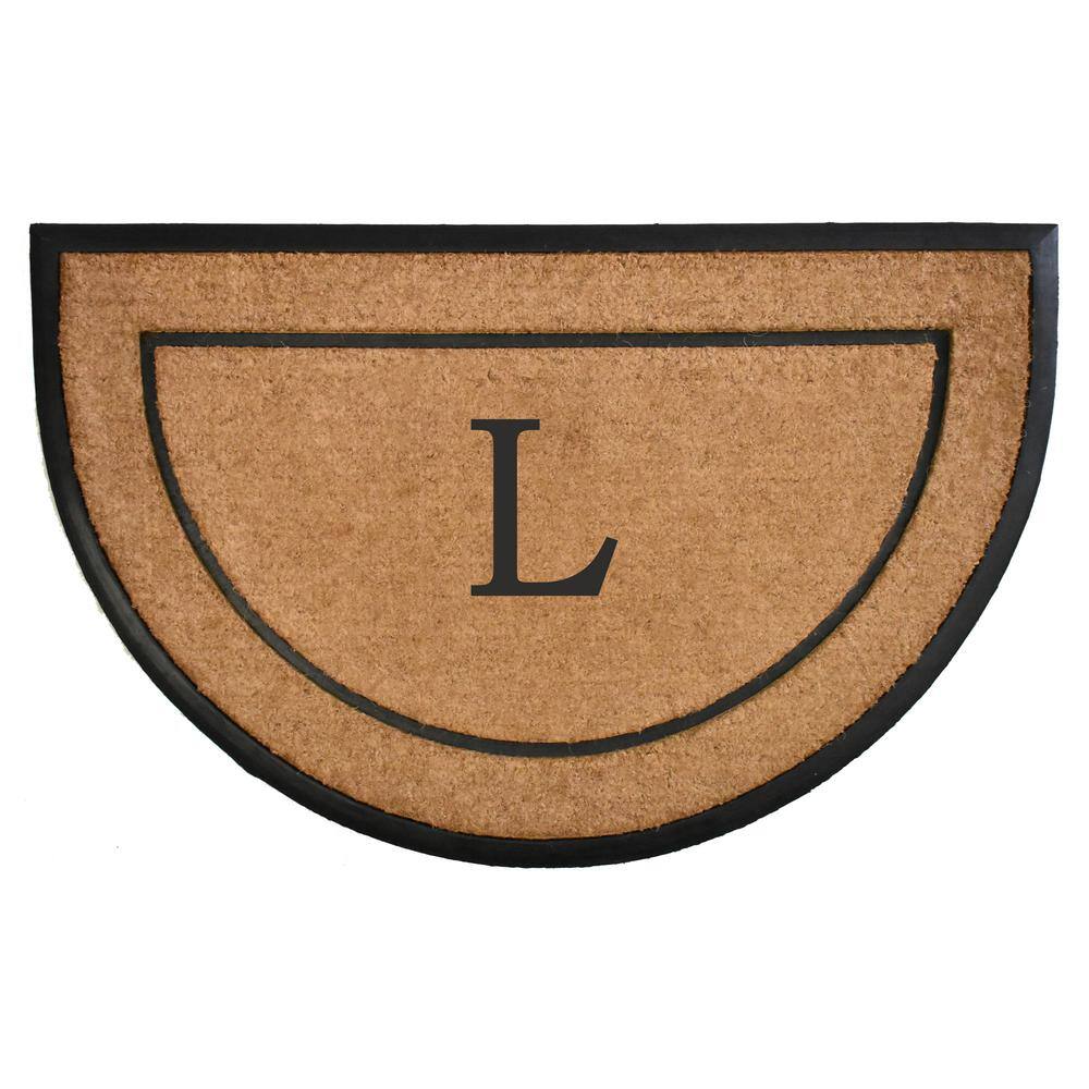 The General Half-Circle 30 in. x 48 in. Monogrammed Letter L Door Mat