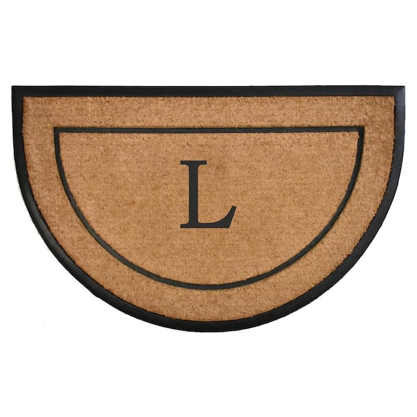 Calloway Mills The General Half-Circle 30 in. x 48 in. Monogrammed Letter L Door Mat