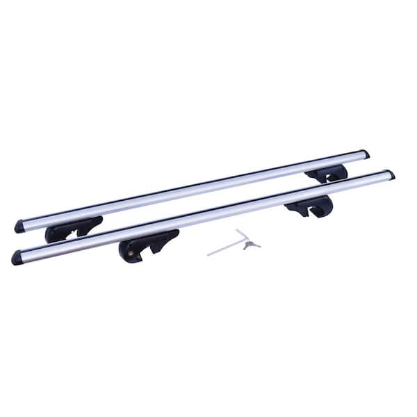 EcoRack 58 in. 135 lbs. Capacity Aluminum Aero Cross Rail System Roof Rack Silver