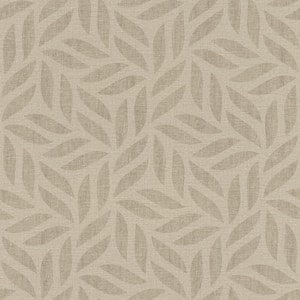 Sagano Light Brown Leaf Paper Non-Pasted Textured Wallpaper