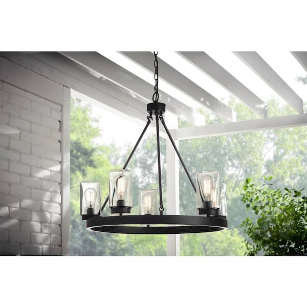 Arbeth 5-Light Bronze Outdoor Chandelier