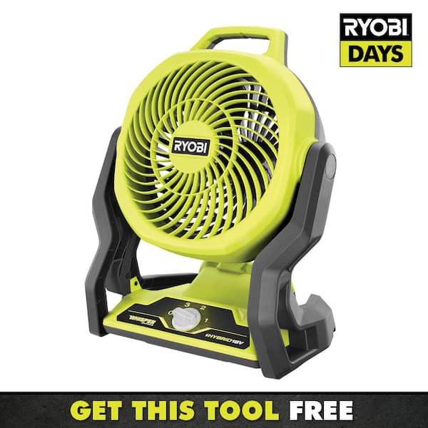 RYOBI ONE+ 18V Cordless Hybrid WHISPER SERIES 7-1/2 in. Fan (Tool Only)
