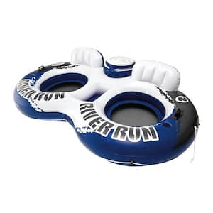 River Run II Inflatable 2 Person Tube and 1 Person Inflatable Pool Tube (4-Pack)