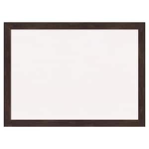 Fresco Dark Walnut Wood White Corkboard 31 in. x 23 in. Bulletin Board Memo Board