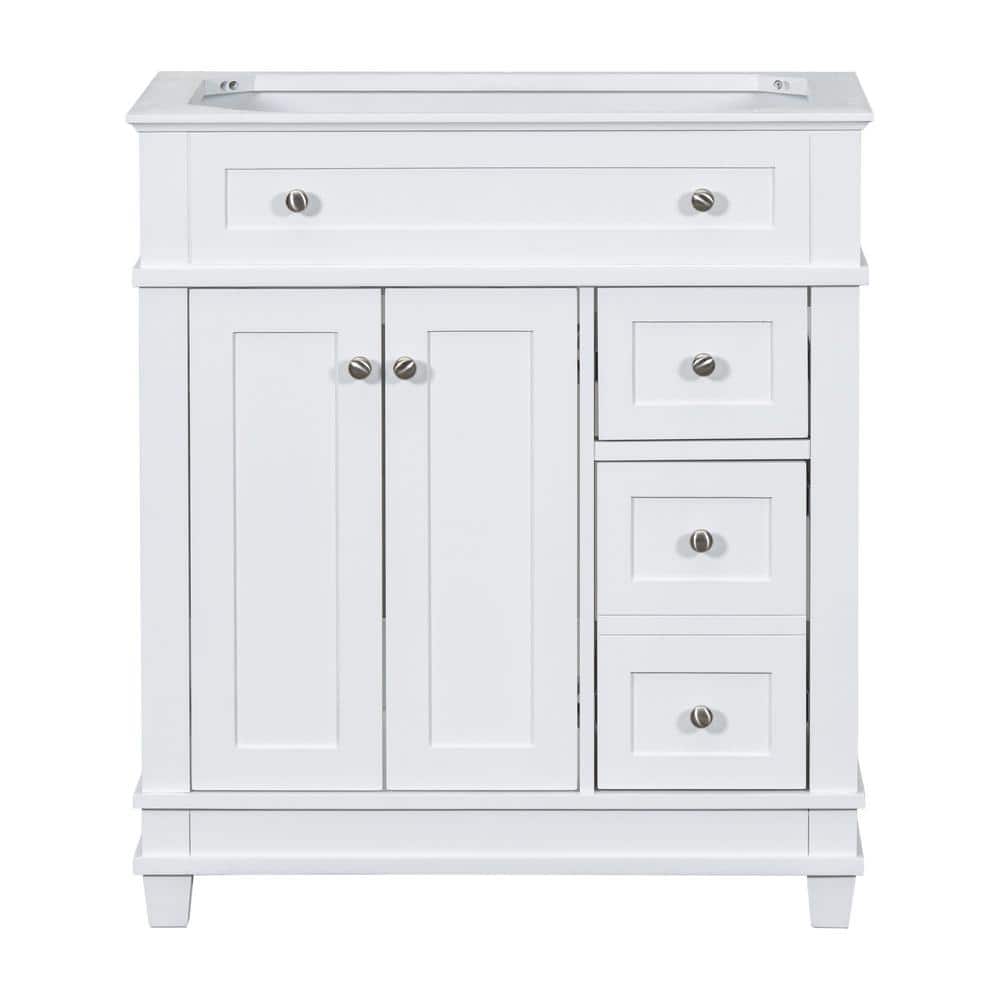 29.5 in. W x 17.8 in. D x 33 in. H Bath Vanity Cabinet without Top in White