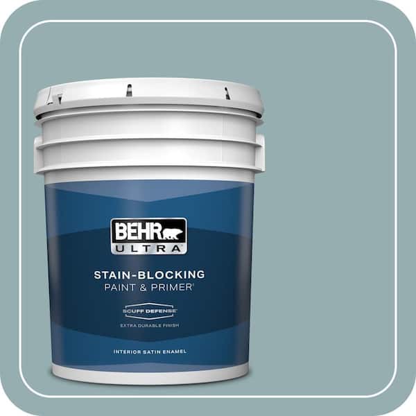 BEHR ULTRA 5 gal. #ICC-66 Quiet Moment Extra Durable Satin Enamel Interior Paint & Primer
