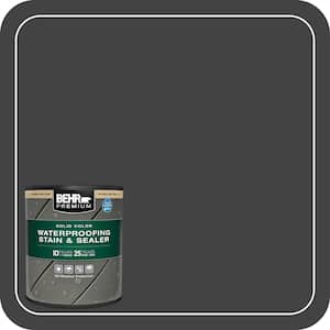 1 qt. #S-H-790 Black Suede Solid Color Waterproofing Exterior Wood Stain and Sealer
