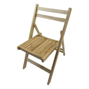Natural Wood Contour Folding Chair (Set of 4)