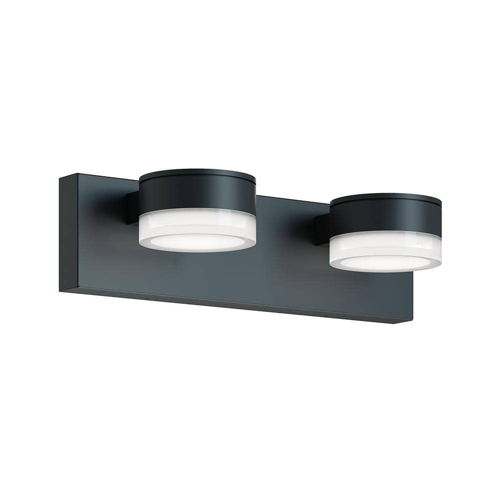 Emma 16 in. 2 Light Black LED Vanity Light price history on PriceWatchPro