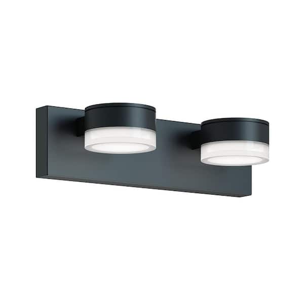 AFX Emma 16 in. 2 Light Black LED Vanity Light