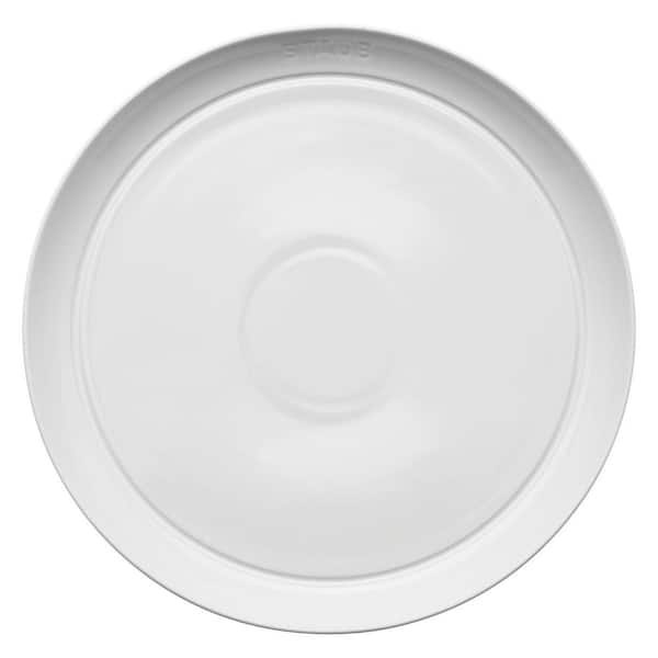 Ceramic Dinnerware 4-Piece 10 in. Dinner Plate Set - White