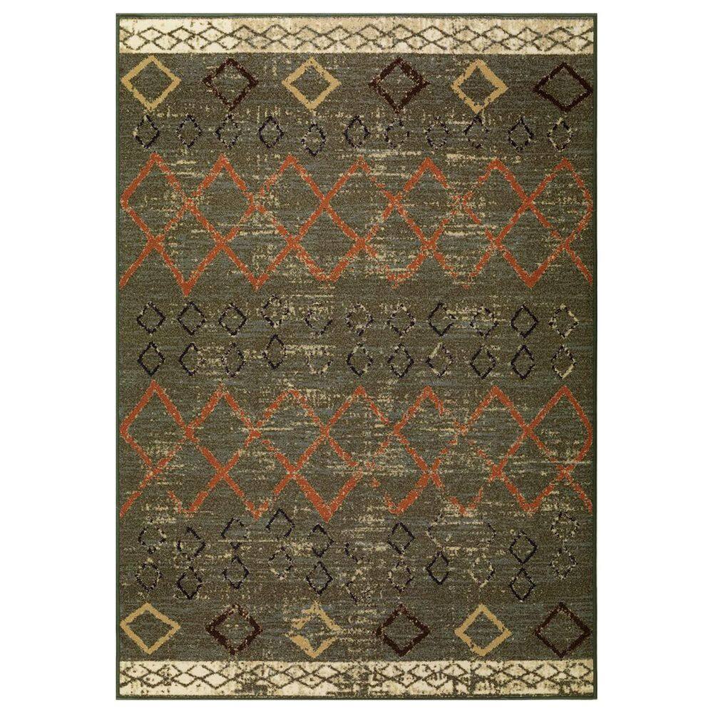 Green Polypropylene 5 ft. x 7 ft. Geometric Indoor Area Rug