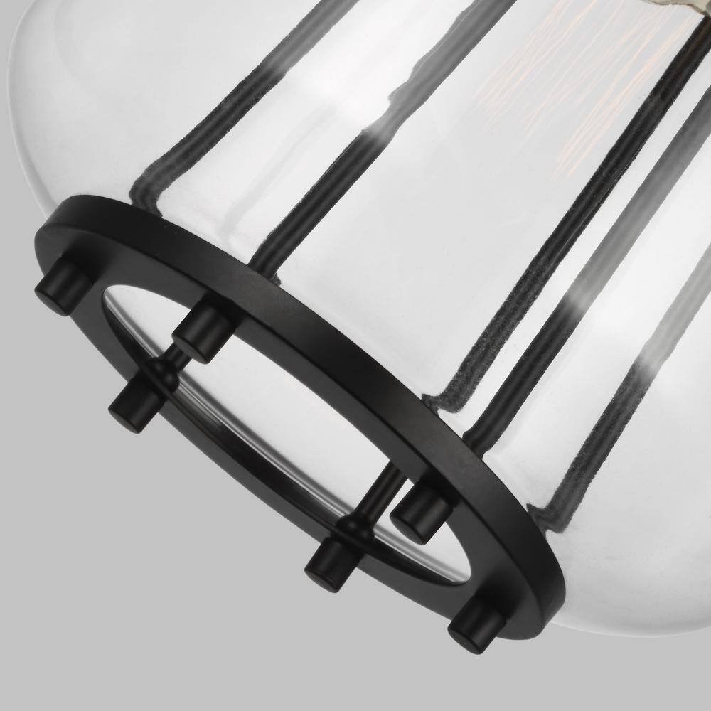 Rosie Midnight Black Steel Pendant with Clear Glass Shade