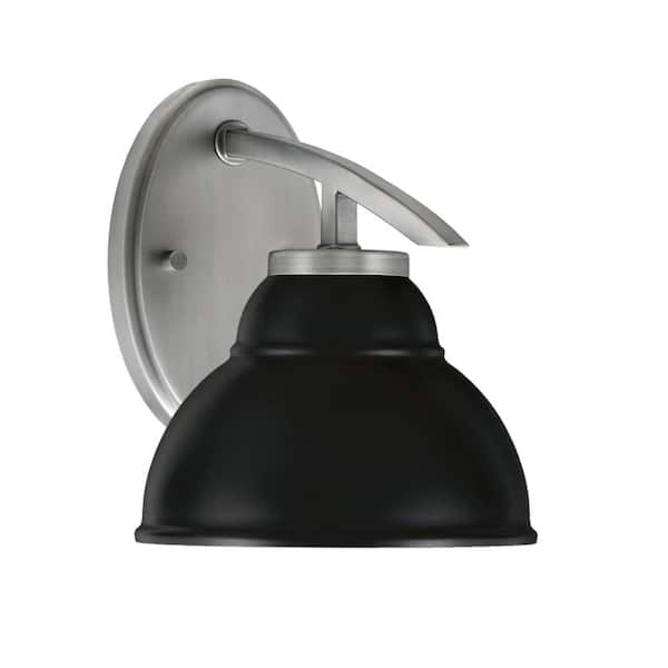 Unbranded Siena 1-Light Graphite Downlight Wall Sconce with Matte Black Metal Shade