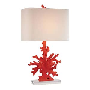 28 in. Red Coral Table Lamp